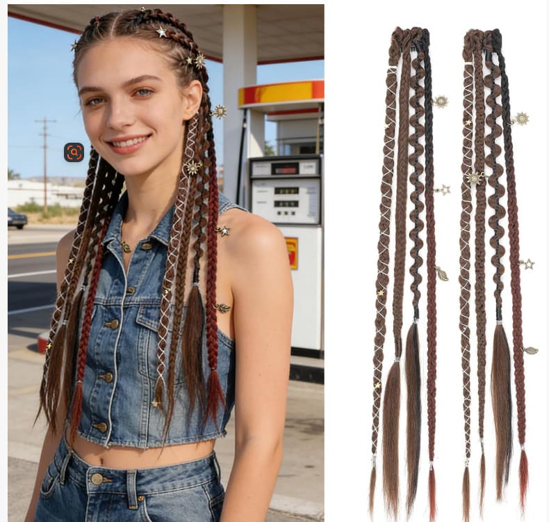 ✨ Boho Beaded Clip-In Braids – Effortless Festival & Everyday Hair Transformation