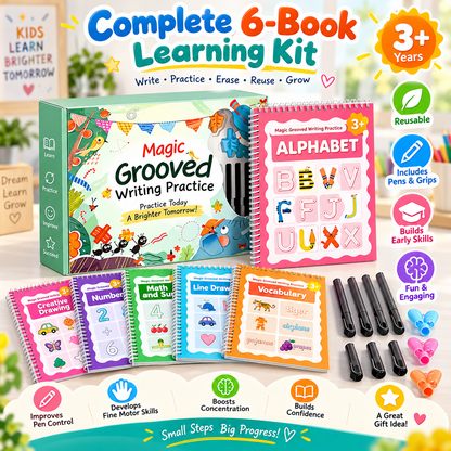 🔥Kids Reusable Groove Handwriting Practice Books 6 Pack