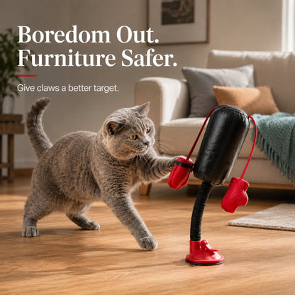 🥊 Interactive Cat Boxing Toy – Catnip Punching Bag with Strong Suction Base🐱