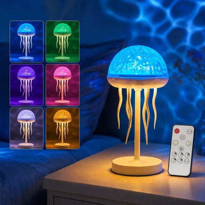 💡Jellyfish Lamps Projector RGB Night Lights - 7 Color Portable Bright Table Desk Lamp