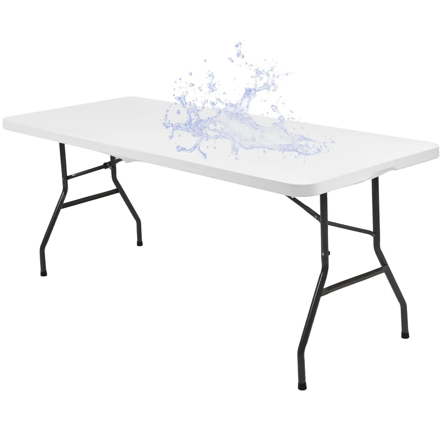 White stretch tabletop cover