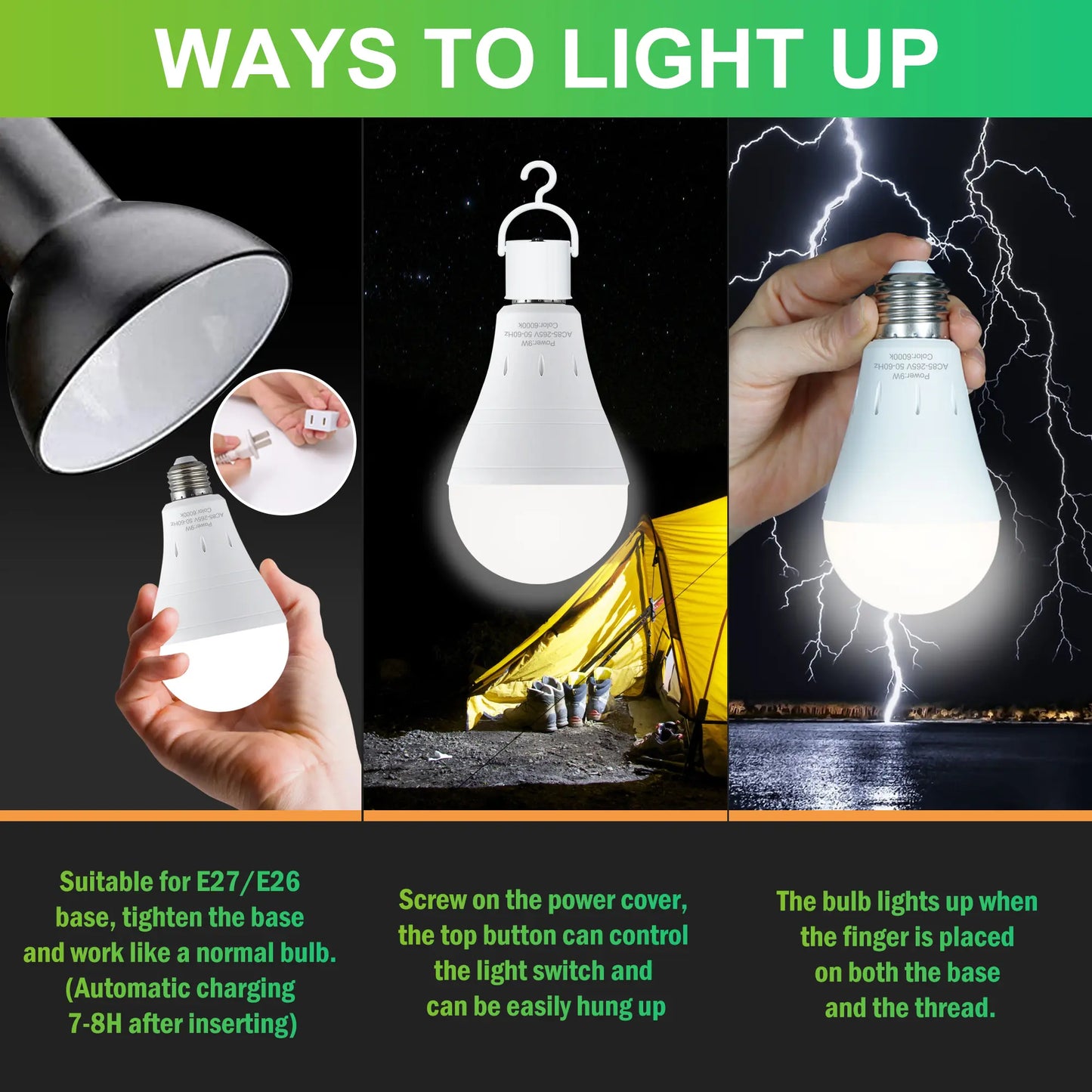 Rechargeable Emergency LED Light Bulbs