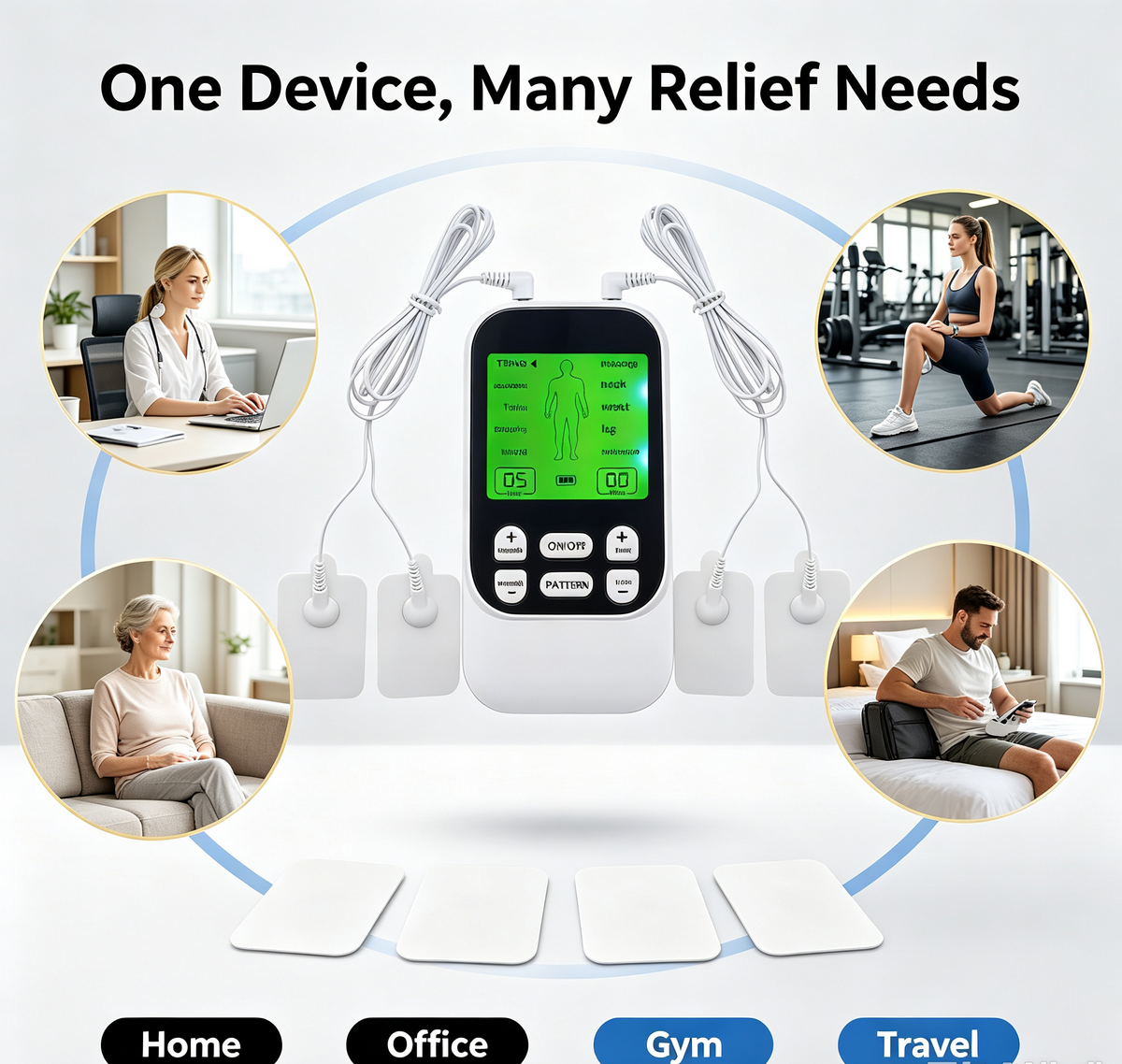 🙆‍♂️💪Rechargeable Muscle Stimulator Massager, 10 Modes 30 Intensity Levels TENS Unit with 10 Pads