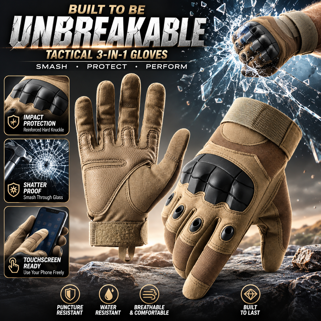 Multi-Purpose Protective Gloves –Reinforced Impact Protection, Touchscreen & Heavy-Duty Work Gloves