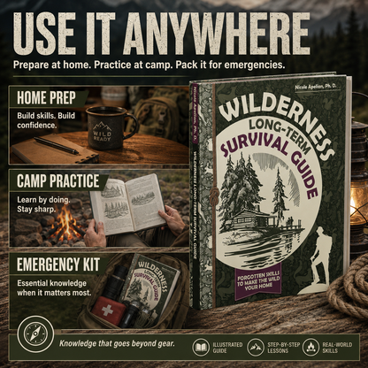 Wilderness Long-Term Survival Guide Hiking Foraging Book