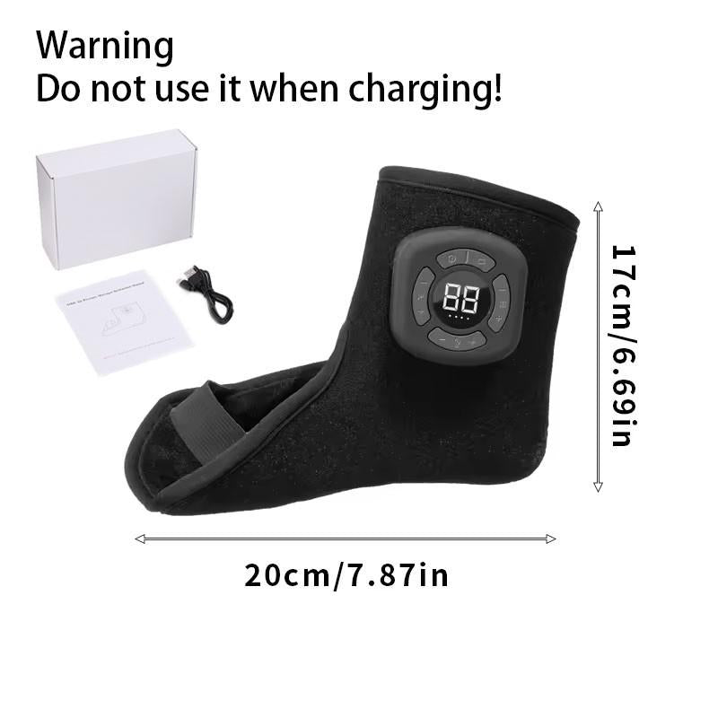 Air Compression Foot Massager with Heat, Cordless Chargeable Ankle Massager with 3 Modes 5 Intensities 3 Heat Levels, Heated Ankle Massage Wrap, Wireless Ankle Heating Pad with Massage for Men Women Seniors, Portable Pain Relief, Portable Massagers