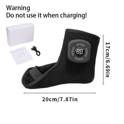 Air Compression Foot Massager with Heat, Cordless Chargeable Ankle Massager with 3 Modes 5 Intensities 3 Heat Levels, Heated Ankle Massage Wrap, Wireless Ankle Heating Pad with Massage for Men Women Seniors, Portable Pain Relief, Portable Massagers