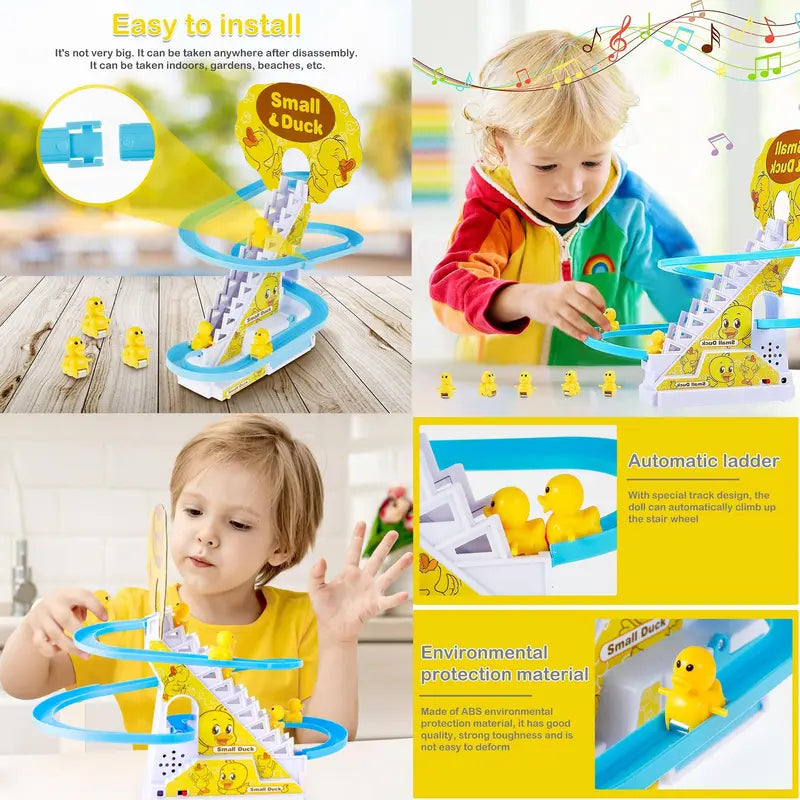 Small Ducks Climbing Toys - Electric Llittle Duck Climbing Stairs Toy
