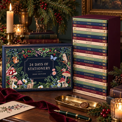 🎄 2026 Botanical 24 Days Stationery Advent Calendar Book Box with Daily Surprises ✍️