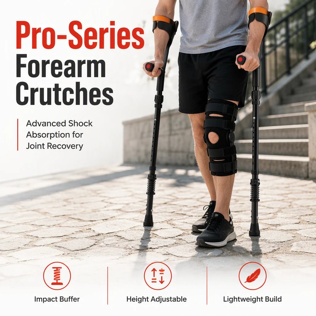 🦯✨ Foldable Forearm Mobility Aid – Adjustable, Non-Slip Support for Everyday Walking & Recovery