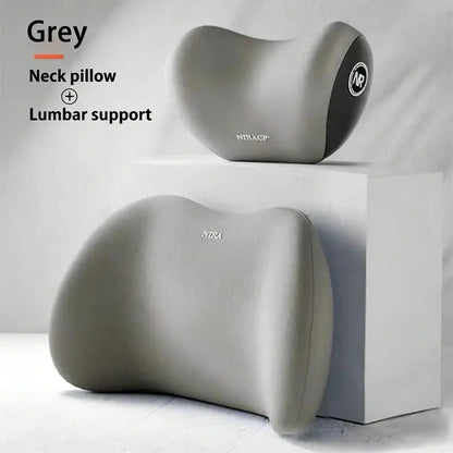 Car Driving Car Pillow Set Neck and Waist Black Foam Neck Pillow Memory Lumbar