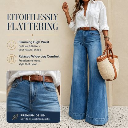 Women's High-Waist Relaxed Wide-Leg Jeans | Stretch Comfort Fit