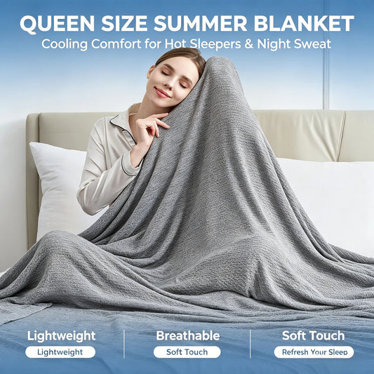 Queen Size, Summer Blankets for Hot Sleepers & Night Sweat