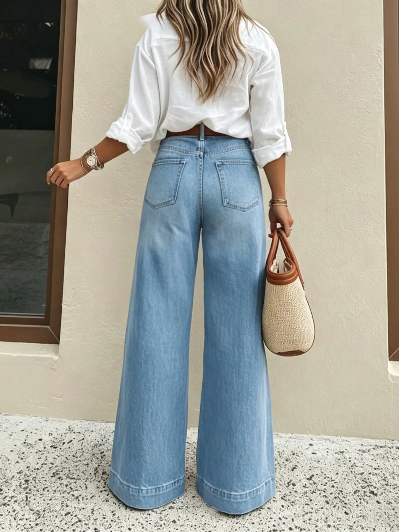 Women's High-Waist Relaxed Wide-Leg Jeans | Stretch Comfort Fit