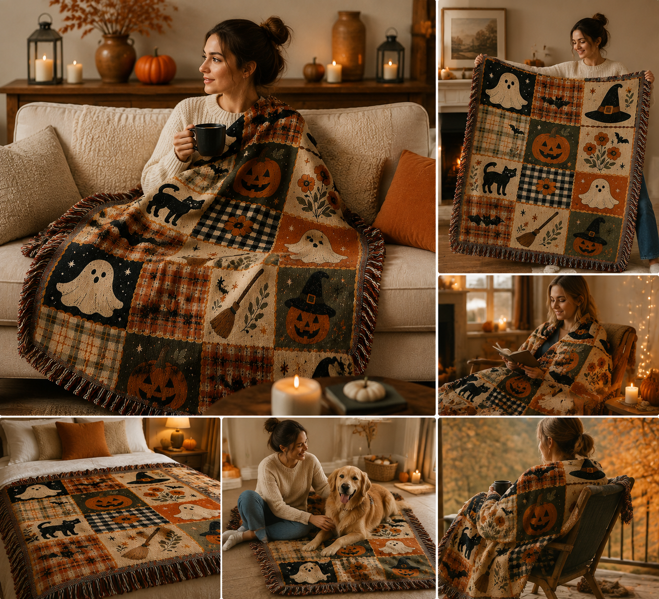 Vintage Halloween Blanket