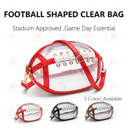 🏈 Game Day Favorite Clear Football Crossbody Bag with Adjustable Strap