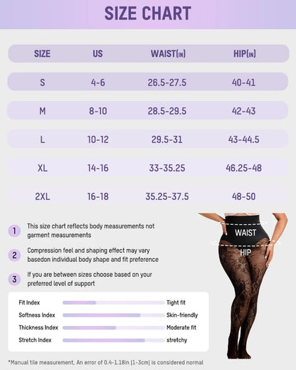 🔥 High-Waisted Floral Lace Shaping Tights