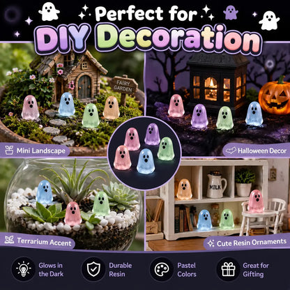 ✨Glow In Dark Cute Ghost Resin Bead Set