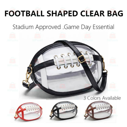 🏈 Game Day Favorite Clear Football Crossbody Bag with Adjustable Strap