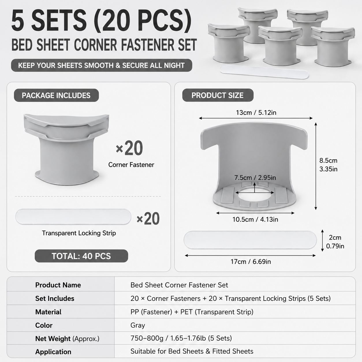 🛏️Bed Sheet Corner Fastener | 4-Piece Set for Smoother, Tidier Beds