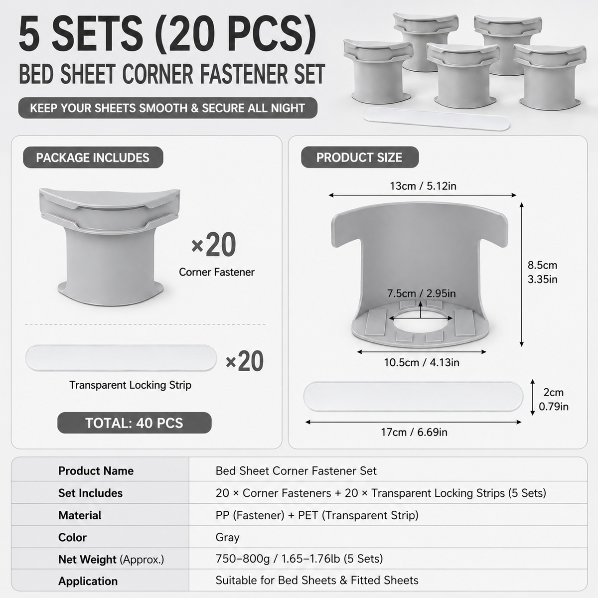 🛏️Bed Sheet Corner Fastener | 4-Piece Set for Smoother, Tidier Beds