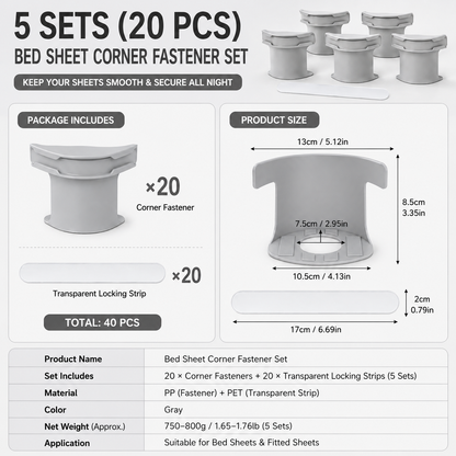 🛏️Bed Sheet Corner Fastener | 4-Piece Set for Smoother, Tidier Beds