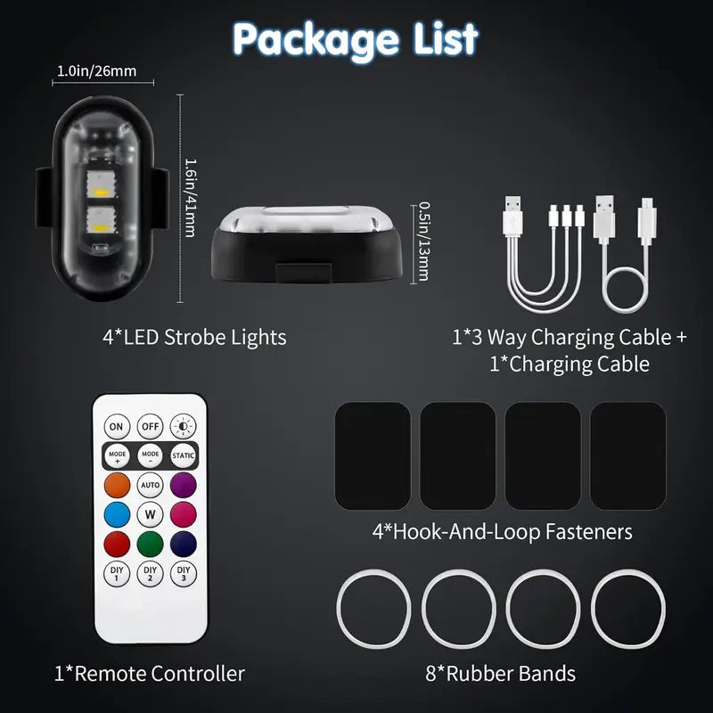 🚗🚨RGB Led Aircraft Strobe Light（Remote Wireless ）
