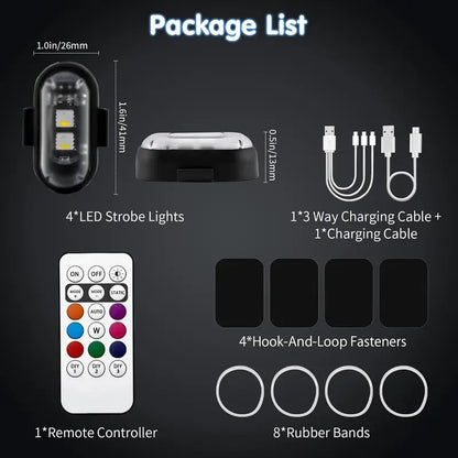 🚗🚨RGB Led Aircraft Strobe Light（Remote Wireless ）