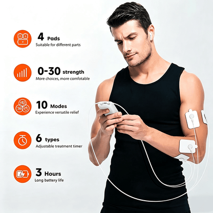 🙆‍♂️💪Rechargeable Muscle Stimulator Massager, 10 Modes 30 Intensity Levels TENS Unit with 10 Pads