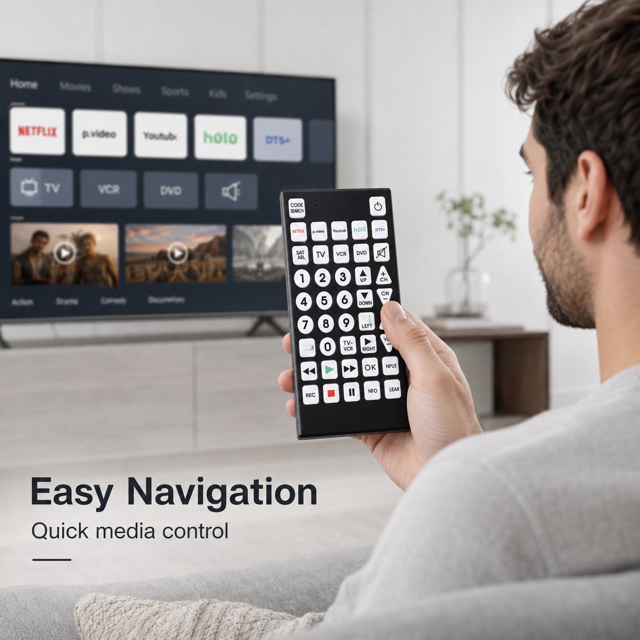 📺 Illuminated Key Universal TV Remote