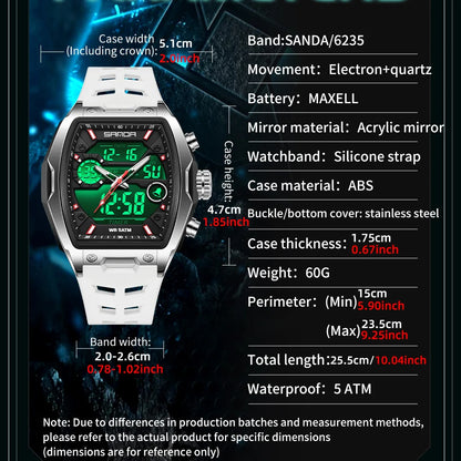 Men's Fashion Quartz Digital Watch - Sporty & Luminous