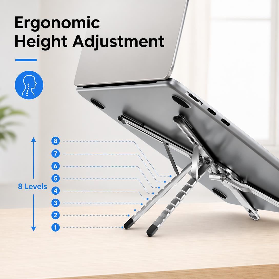 Portable Laptop Stand with Magnetic Phone Holder
