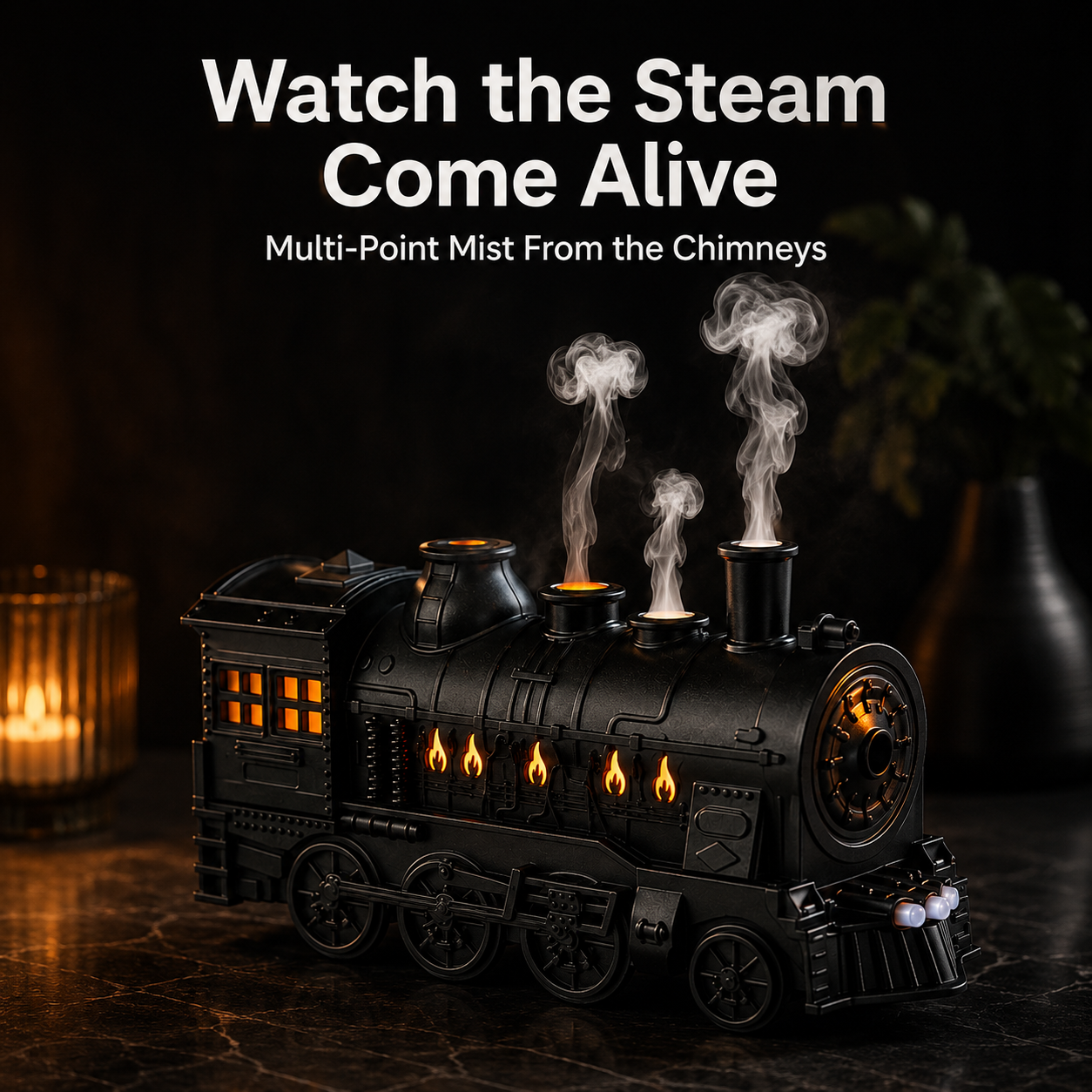 Vintage Steam Train Aroma Diffuser with Remote Control