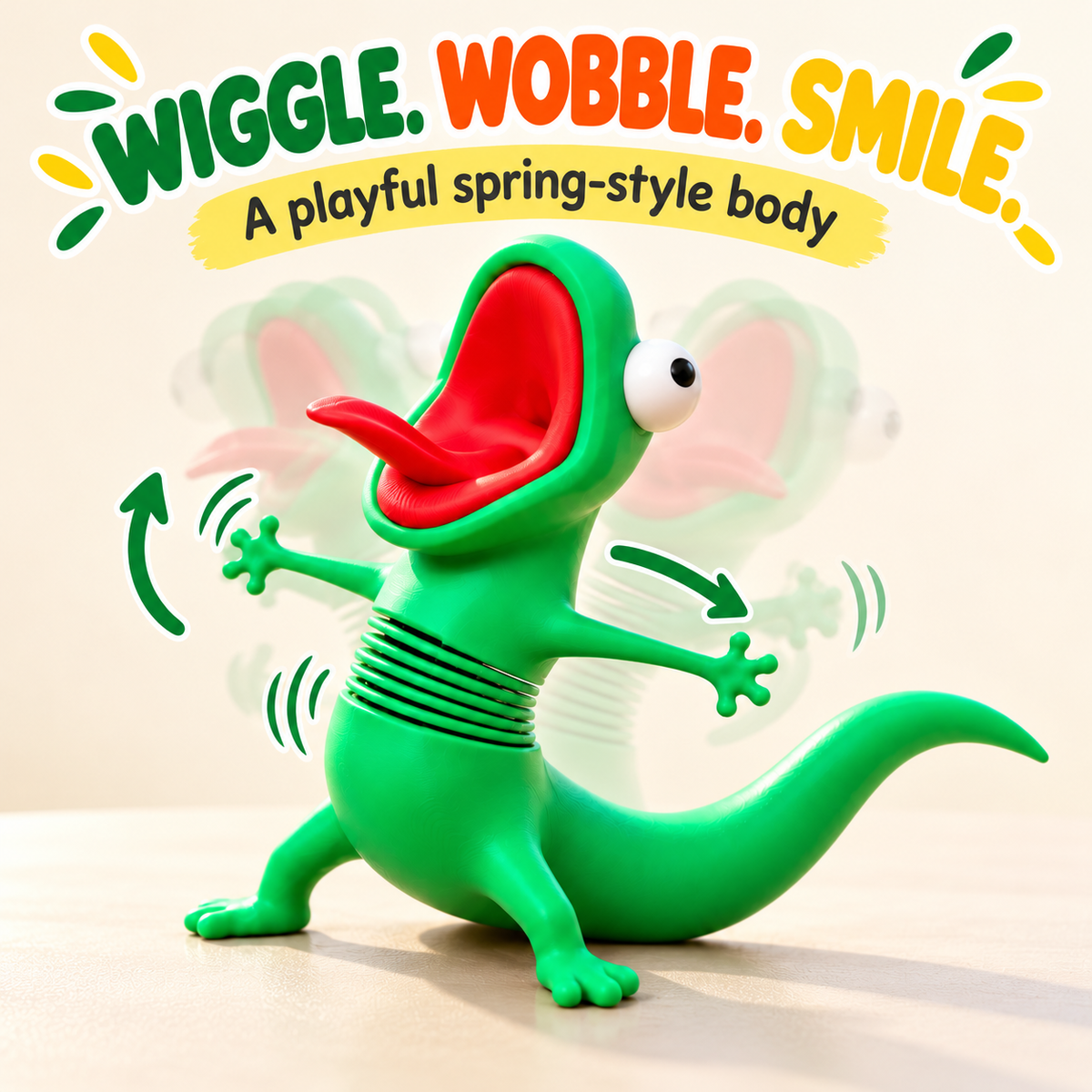 🦎Funny Shaking Lizard Fidget Toy, 3DPrinted Spring Wiggly Lizard