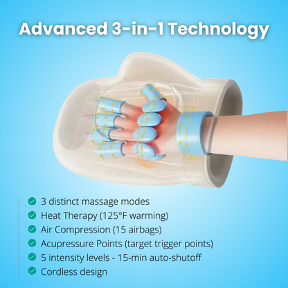 Rechargeable Hand Massager - Support for Joint, Inflammation & Pain