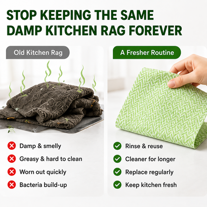 Reusable Kitchen Cleaning Cloths – 20-Piece Tear-Off Roll