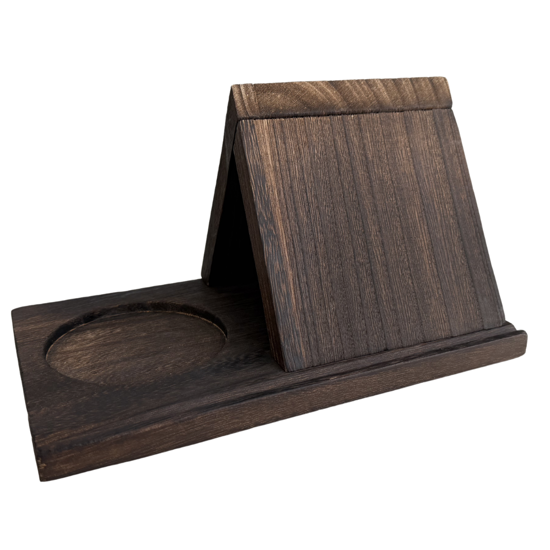 Wooden Triangle Bookmark —— Small Bookshelf with Drink Holder