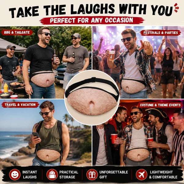 😂 Realistic Belly Waist Bag – Funny Hidden Fanny Pack & Gag Gift