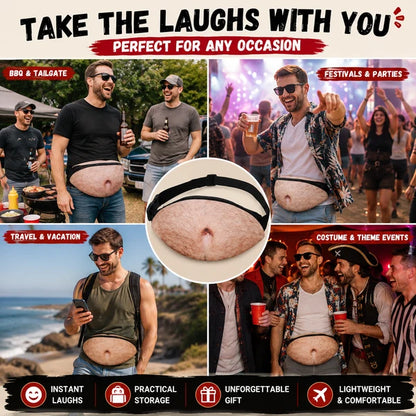 😂 Realistic Belly Waist Bag – Funny Hidden Fanny Pack & Gag Gift