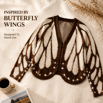 🦋 Butterfly Wing V-Neck Batwing Sleeve Knit Cardigan Sweater 🧥