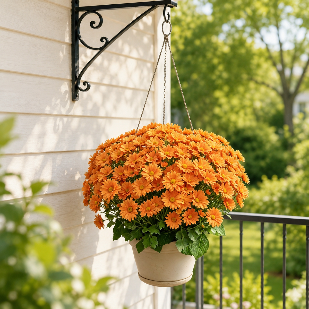 🌼 Artificial Outdoor Sunset Mums Flowers - UV resistant, Waterproof, Windproof