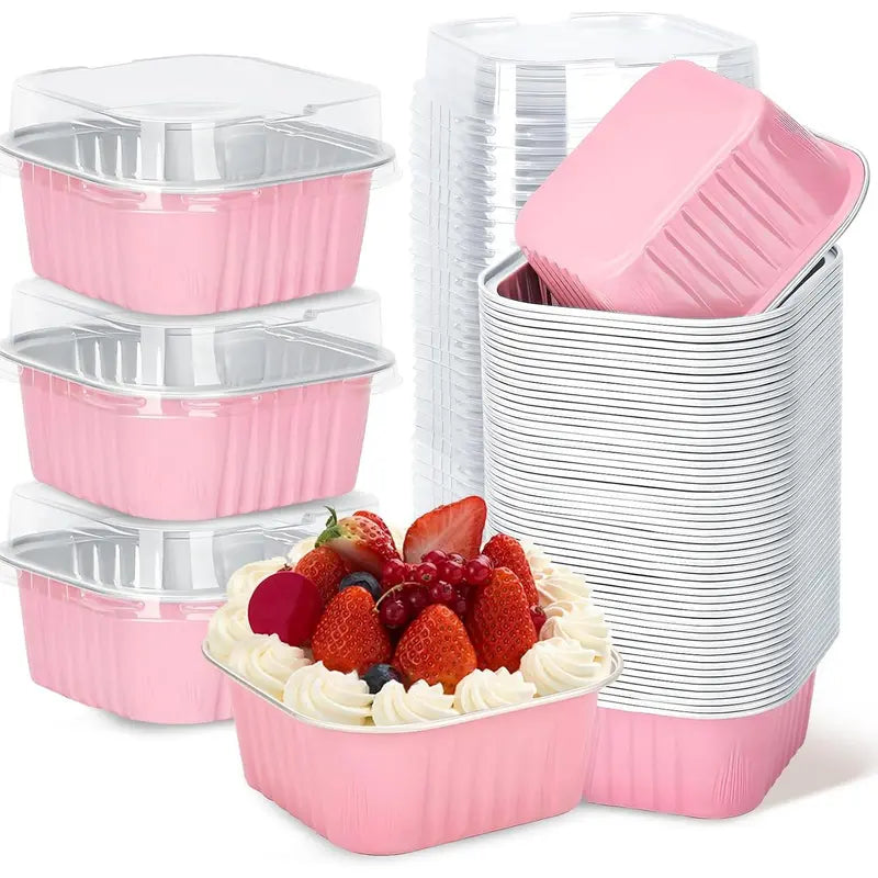 30-Pack Pink 5oz Mini Aluminum Cake Pans