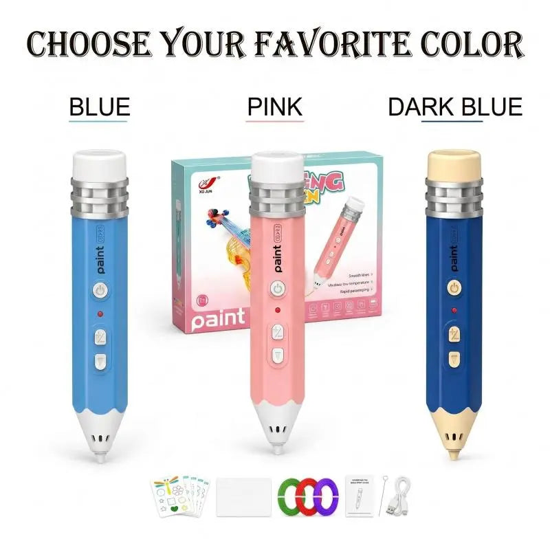 🖍️ 3D Paint Pen: Ergonomic Design, Smooth Drawing, Perfect DIY Gift for Kids
