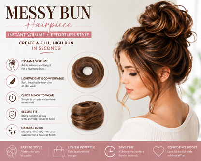 Synthetic Messy Bun Hair Piece for Women, Curly Updo Scrunchie Extension for Instant Volume and a High Crown💇‍♀️