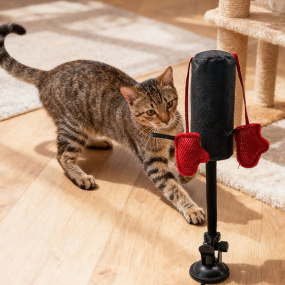 🥊 Interactive Cat Boxing Toy – Catnip Punching Bag with Strong Suction Base🐱