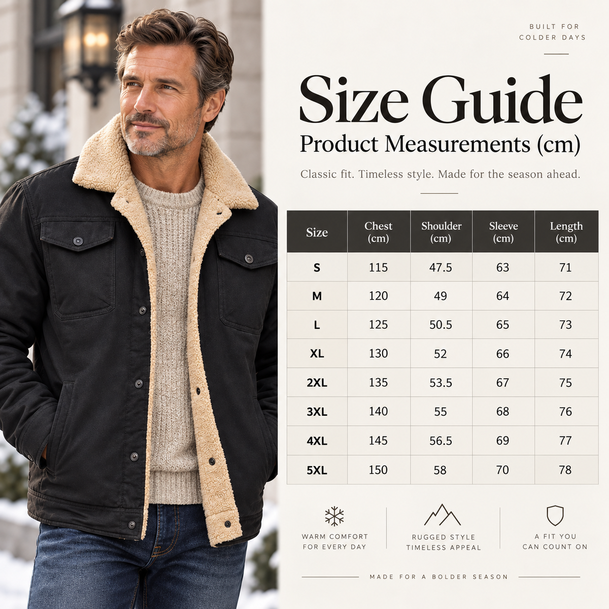 🧥Men's Sherpa-Lined Trucker Jacket – Heavyweight Cargo Work Coat with Fleece Lining