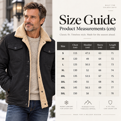 🧥Men's Sherpa-Lined Trucker Jacket – Heavyweight Cargo Work Coat with Fleece Lining