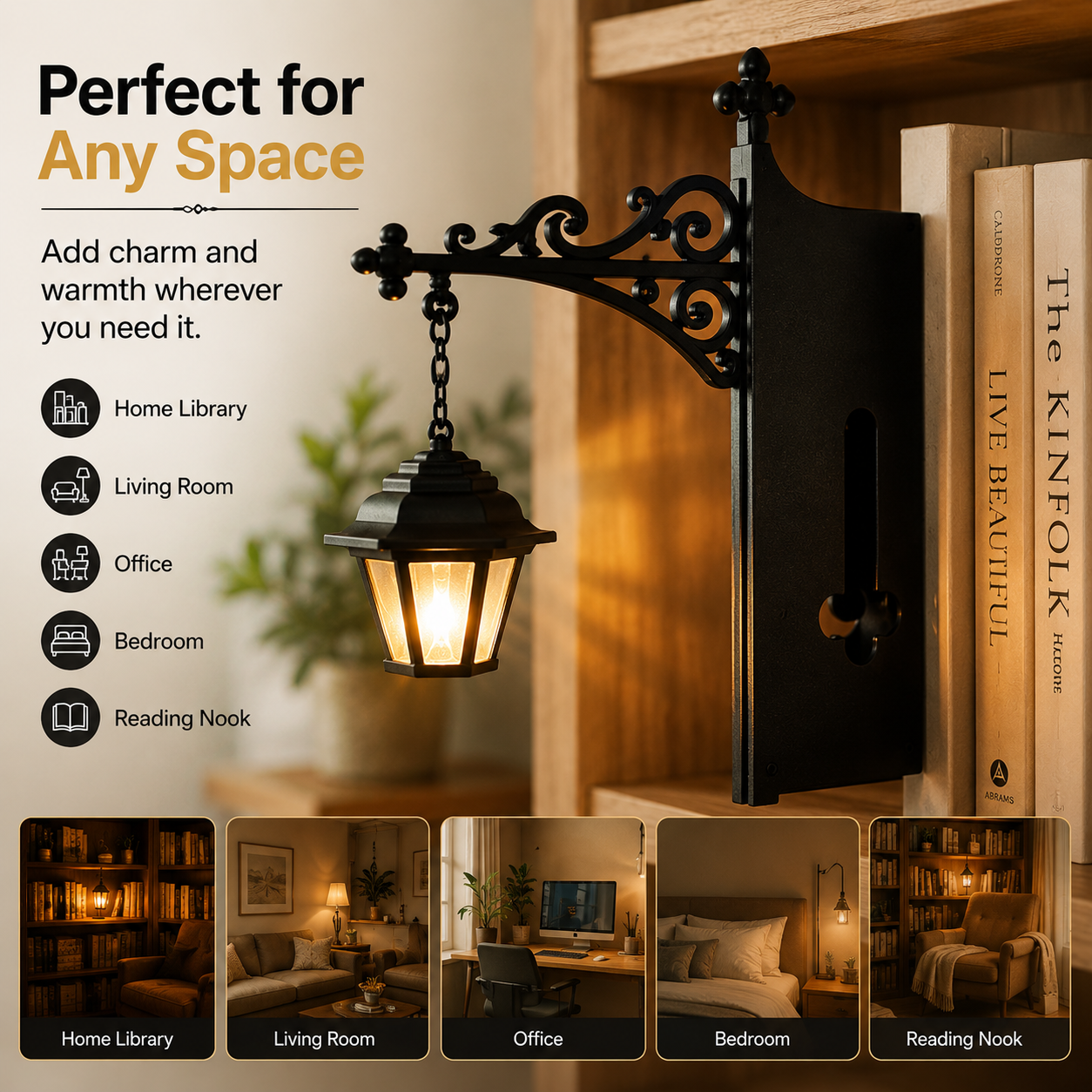 Vintage LED Library Lantern 📚 Cozy Bookshelf Light & Gift For Book Lovers