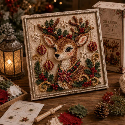 3D Christmas Fabric Poke Art Kit-Creative Christmas Decoration Gift for Adults