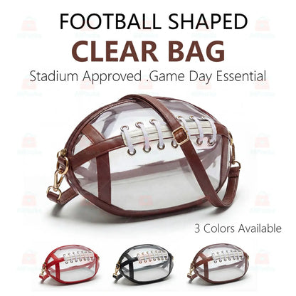 🏈 Game Day Favorite Clear Football Crossbody Bag with Adjustable Strap